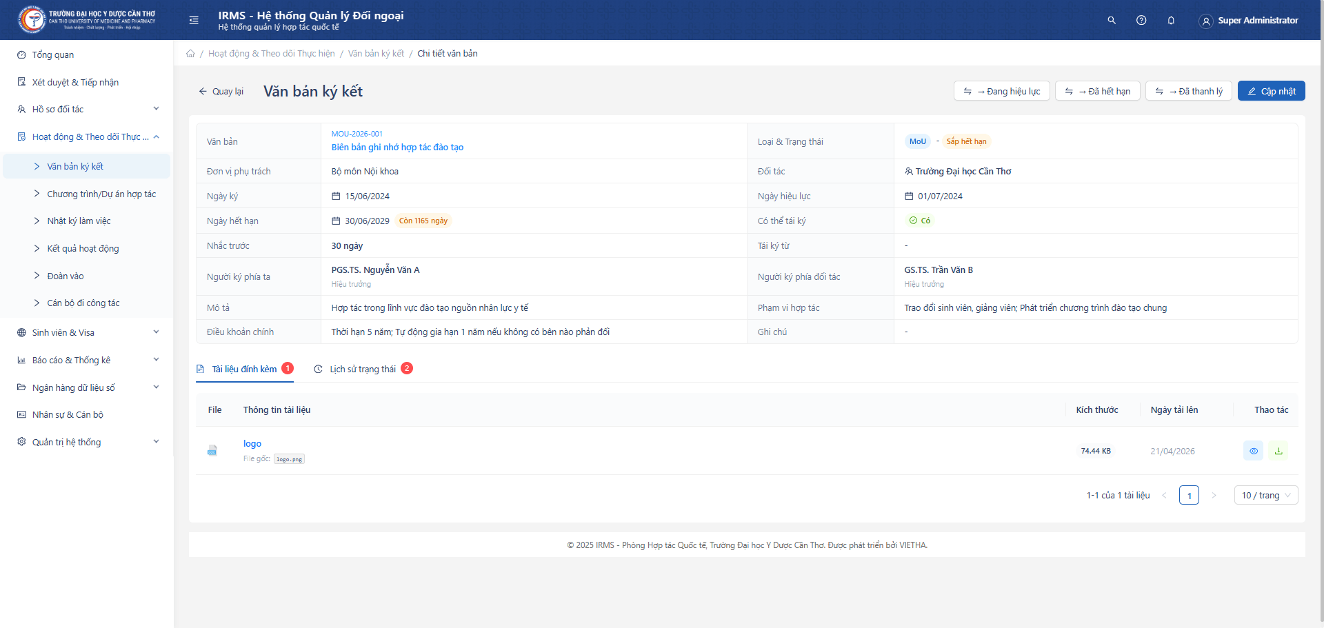 Chi tiết Văn bản ký kết