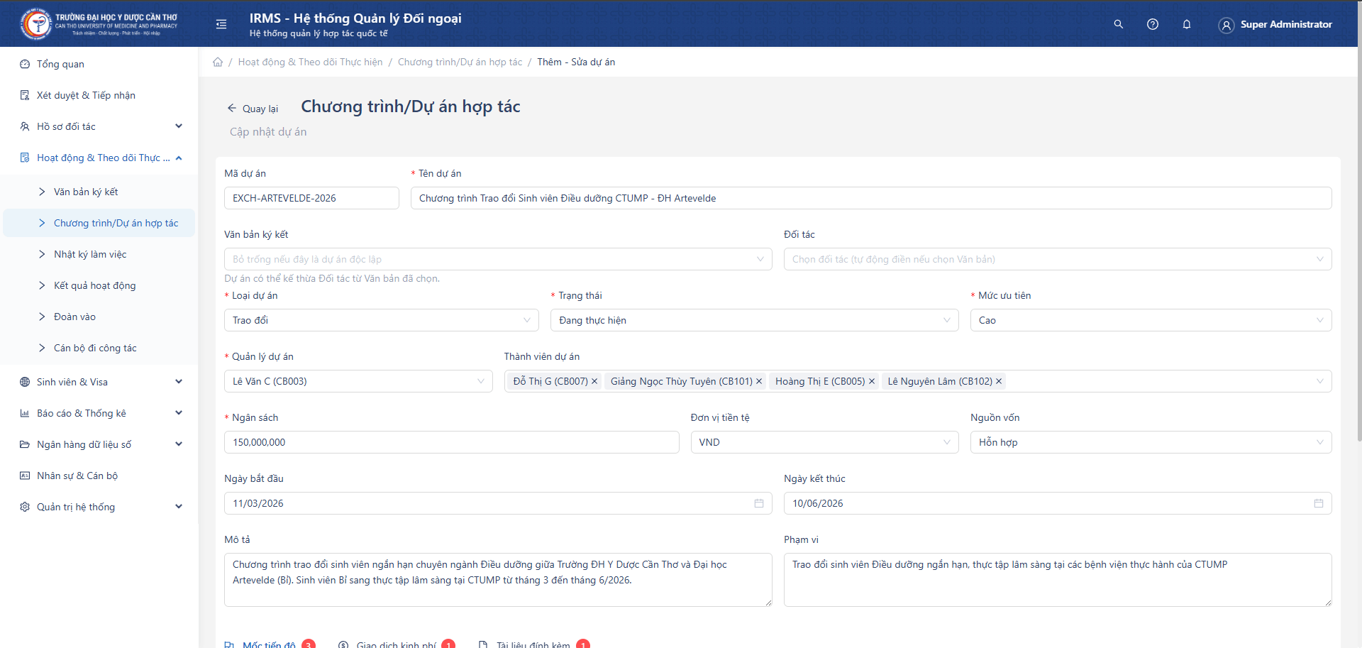 Tạo mới Dự án