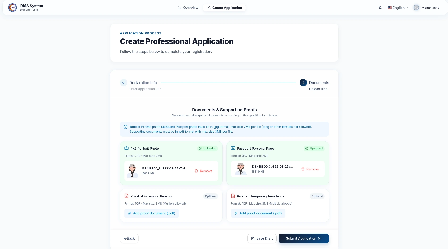 Student Application Review Step 3