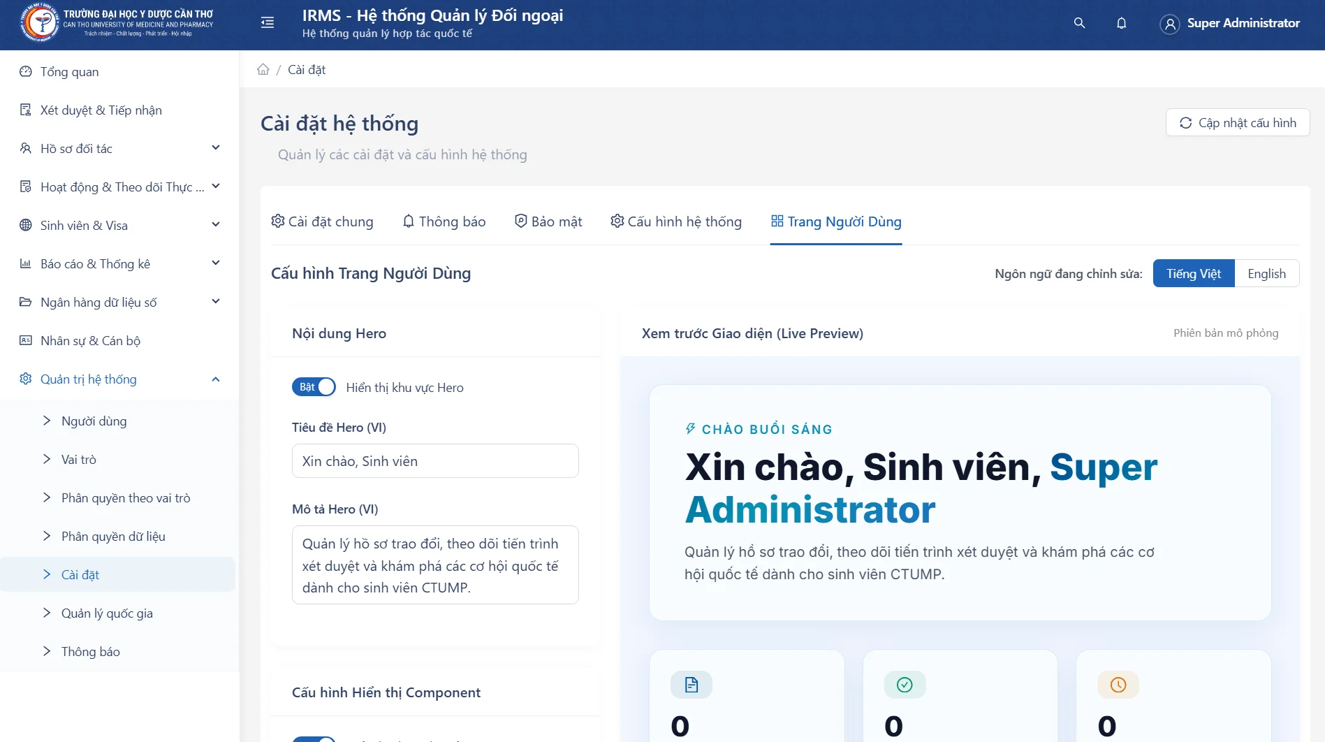 Trang người dùng