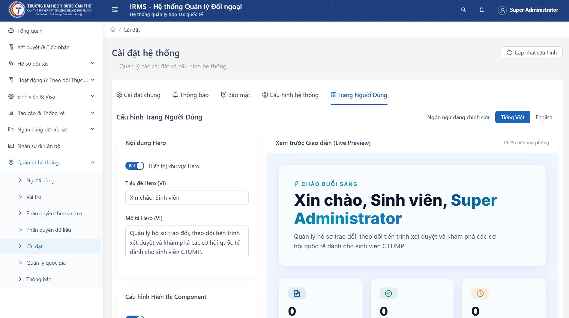 Trang người dùng