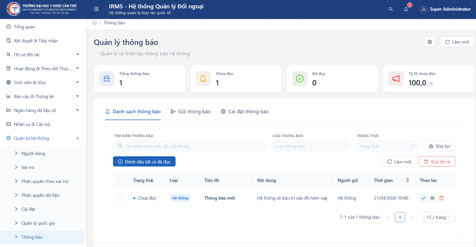 Giám sát thông báo hệ thống
